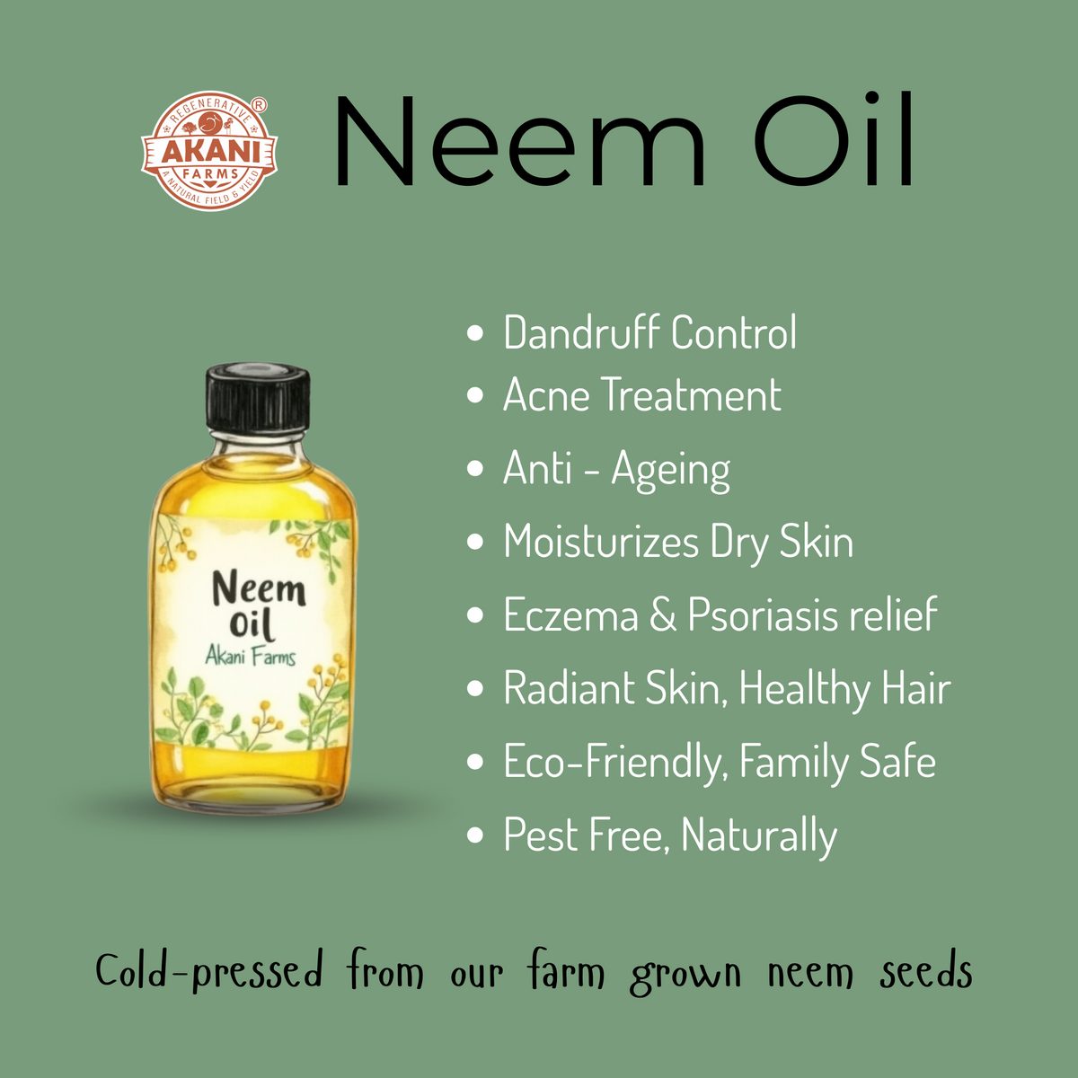 Neem Oil | Cold Pressed | Certified Organic Farm Grown